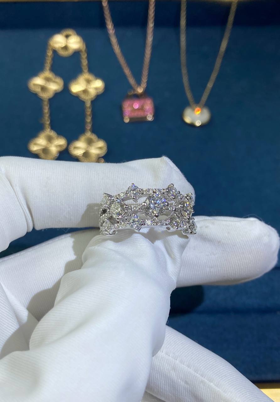 DBD three row diamond ring