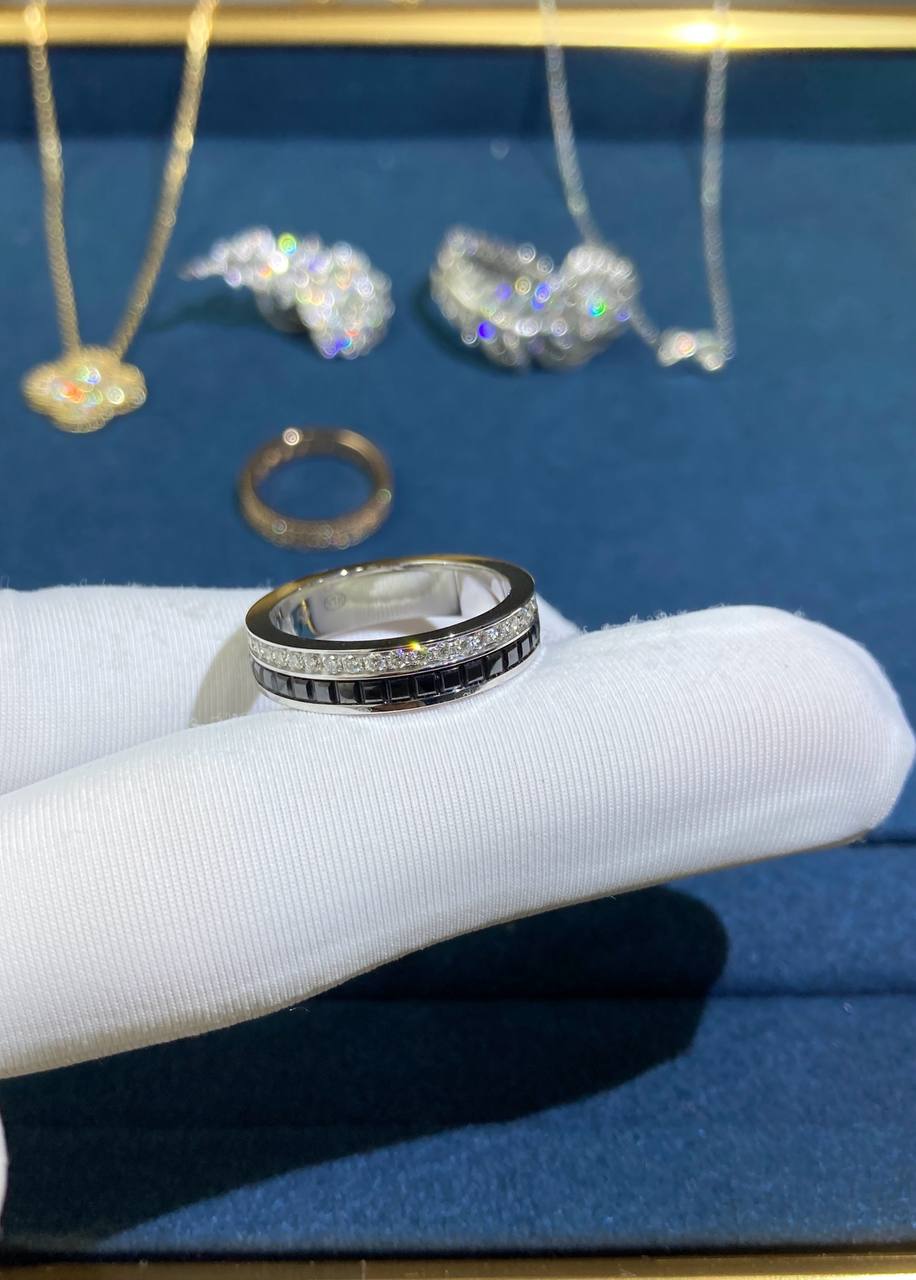 Bchrn pavé diamond wedding band with black PVD