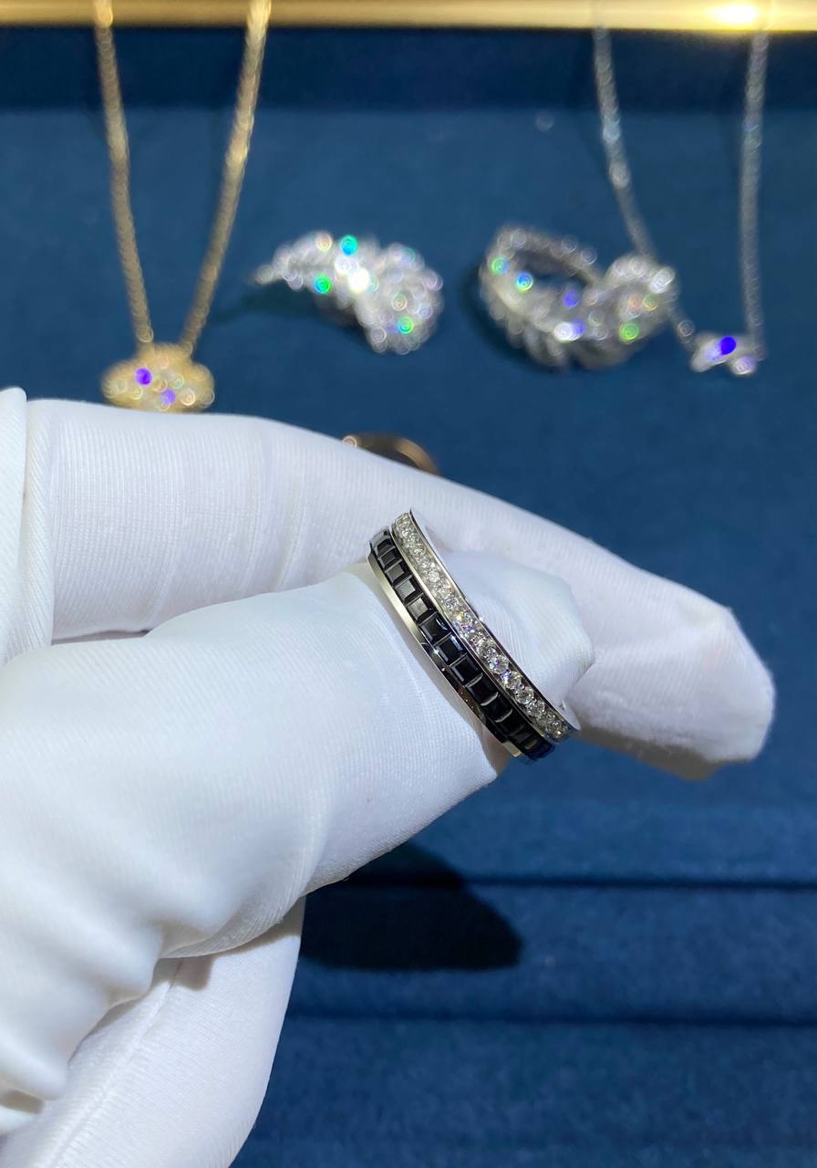 Bchrn pavé diamond wedding band with black PVD
