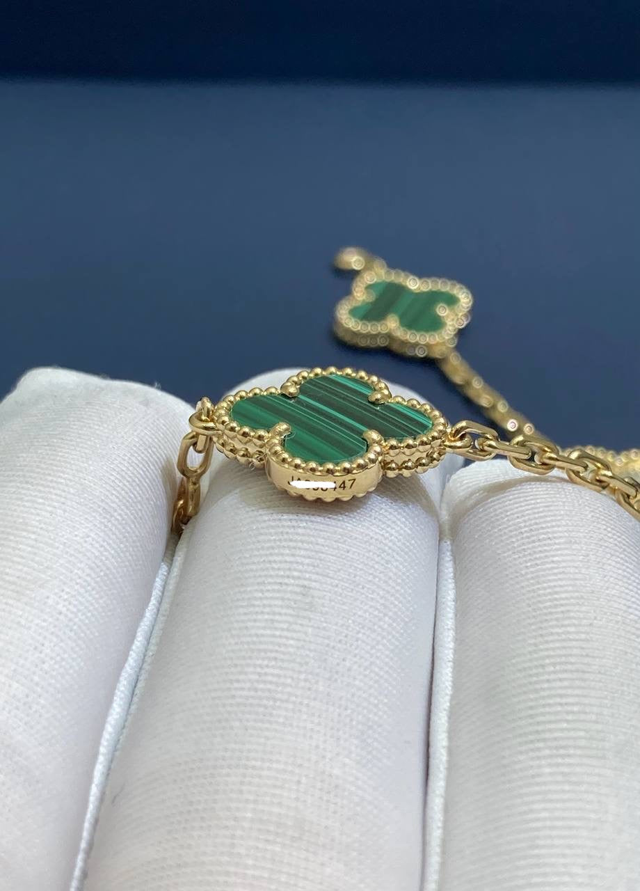 Pulsera VC con Malaquita y diamantes