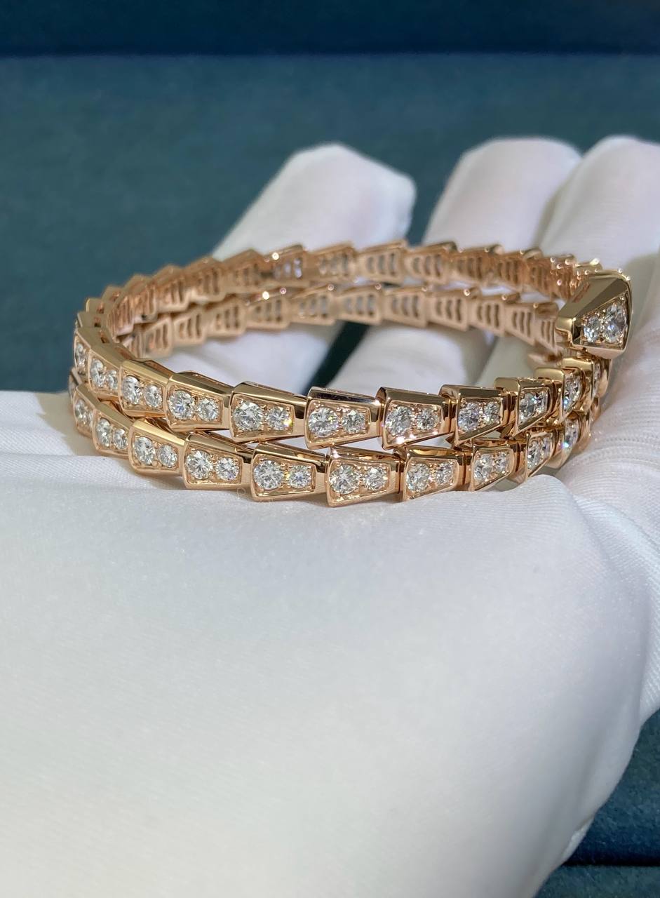Serpent Double Row Diamond Bracelet