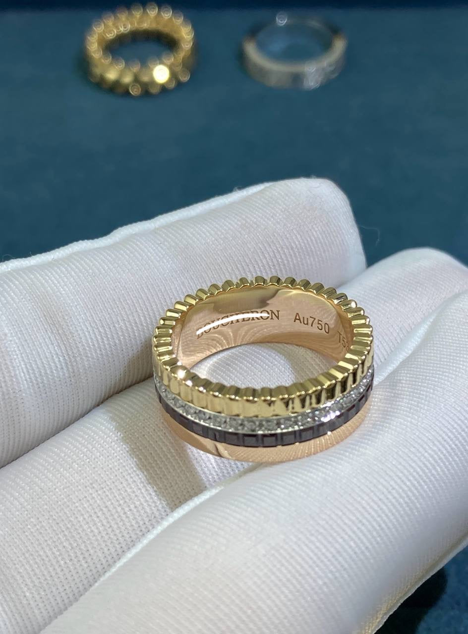 Anillo Bchrn pavé de diamantes con PVD modelo mediano