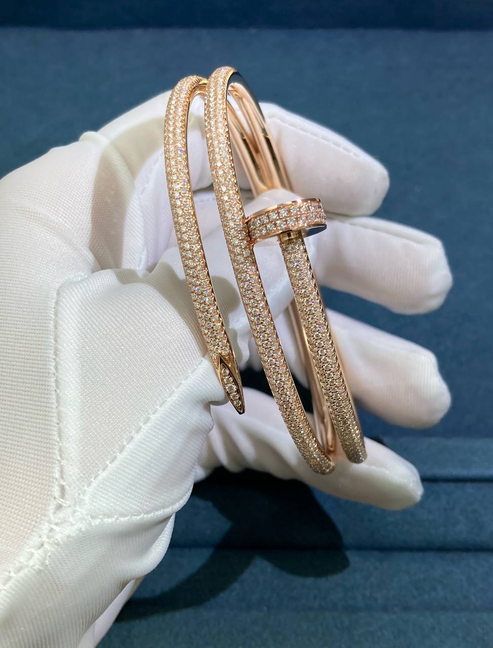 Nail Inspired Double Row Diamond Bracelet