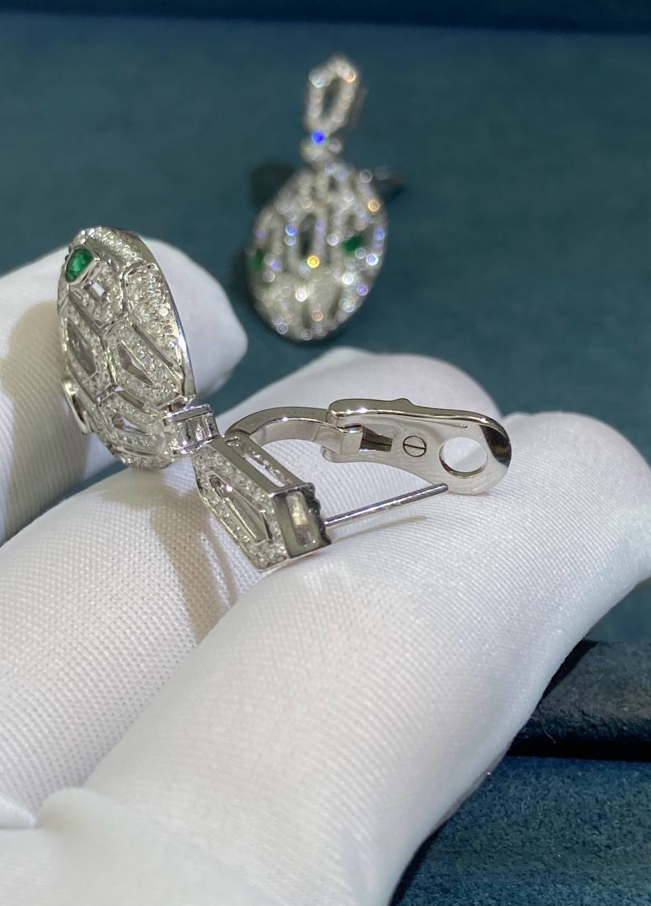 Serpent diamond earrings