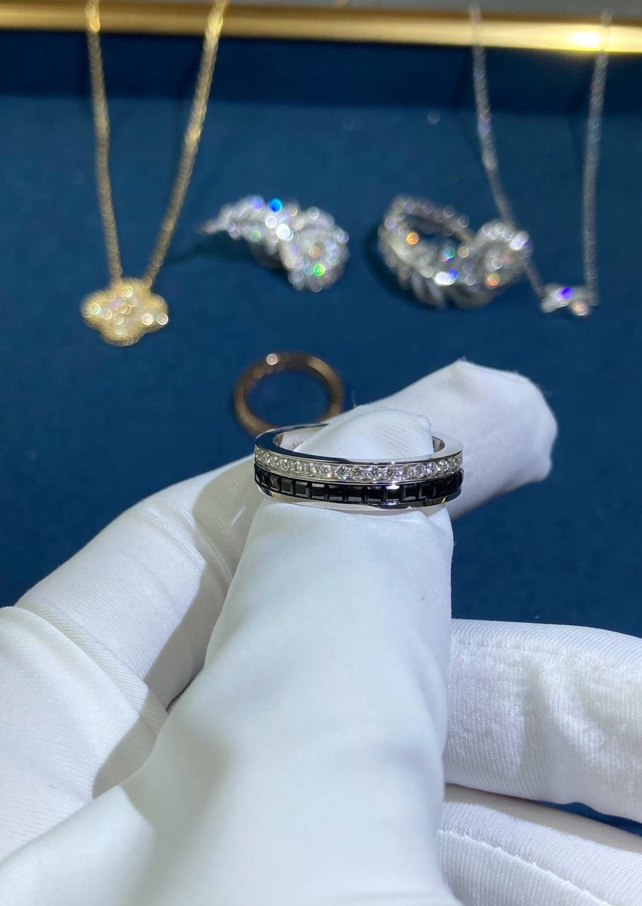 Bchrn pavé diamond wedding band with black PVD