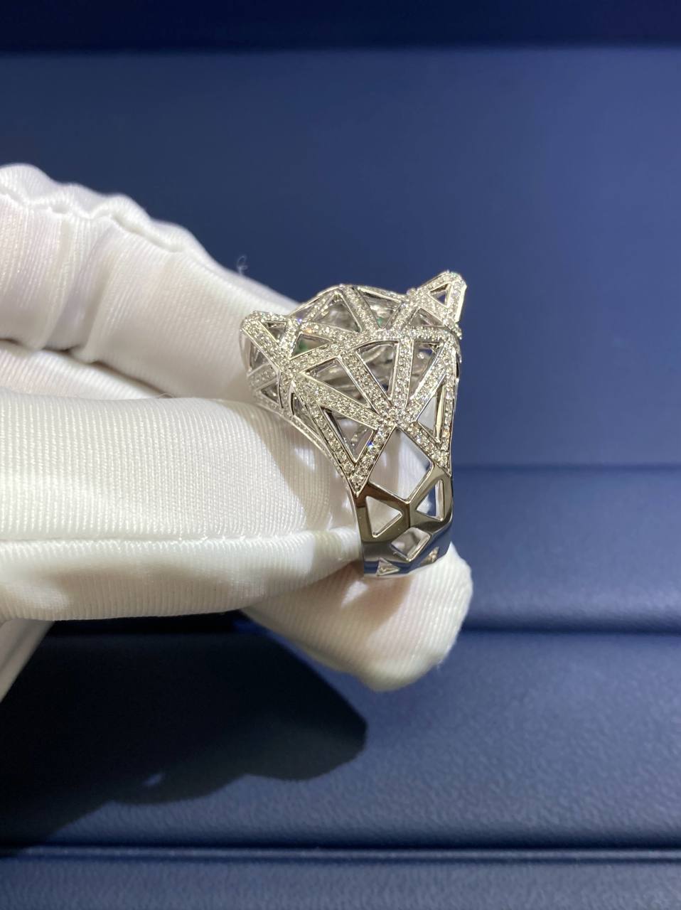 Panther full pavé Open-work diamond ring