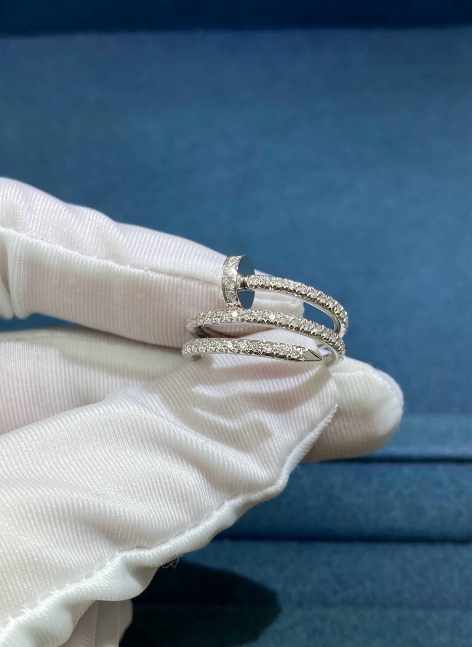 Nail Inspired Double row full pavé diamond ring
