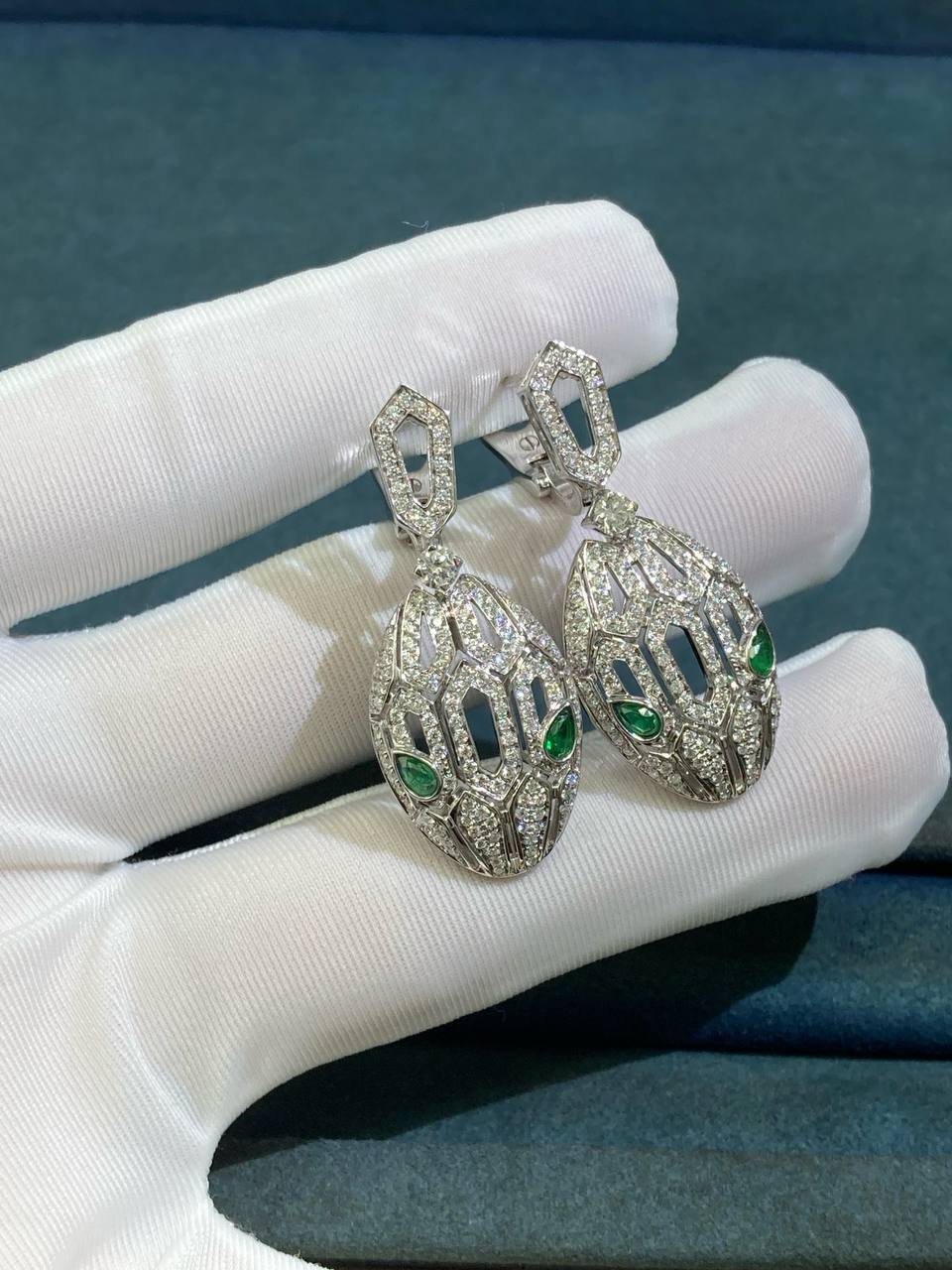 Serpent diamond earrings