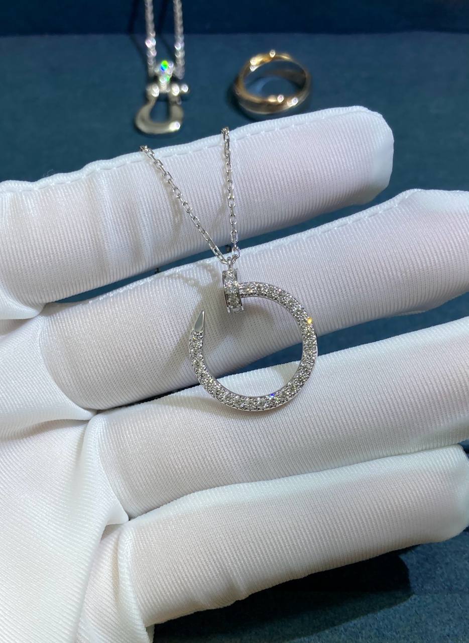 Nail Inspired full pavé diamond pendant
