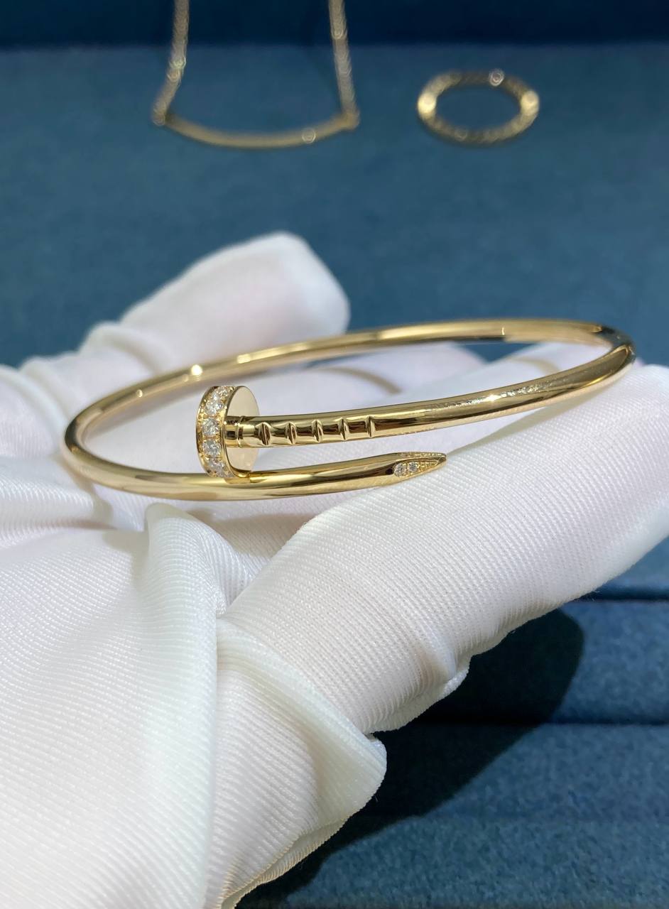 Nail Inspired Bracelet with diamonds Small Model