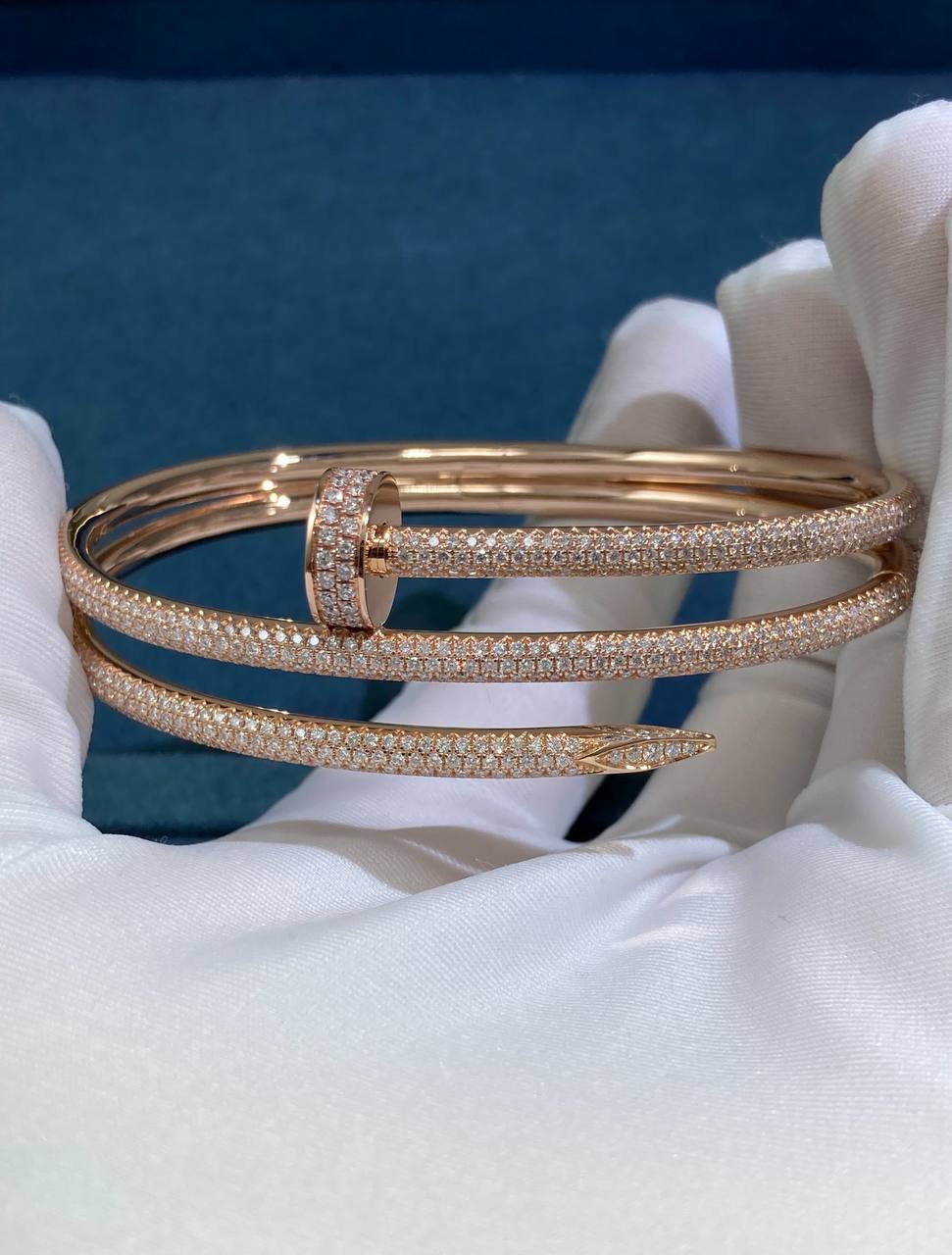 Nail Inspired Double Row Diamond Bracelet