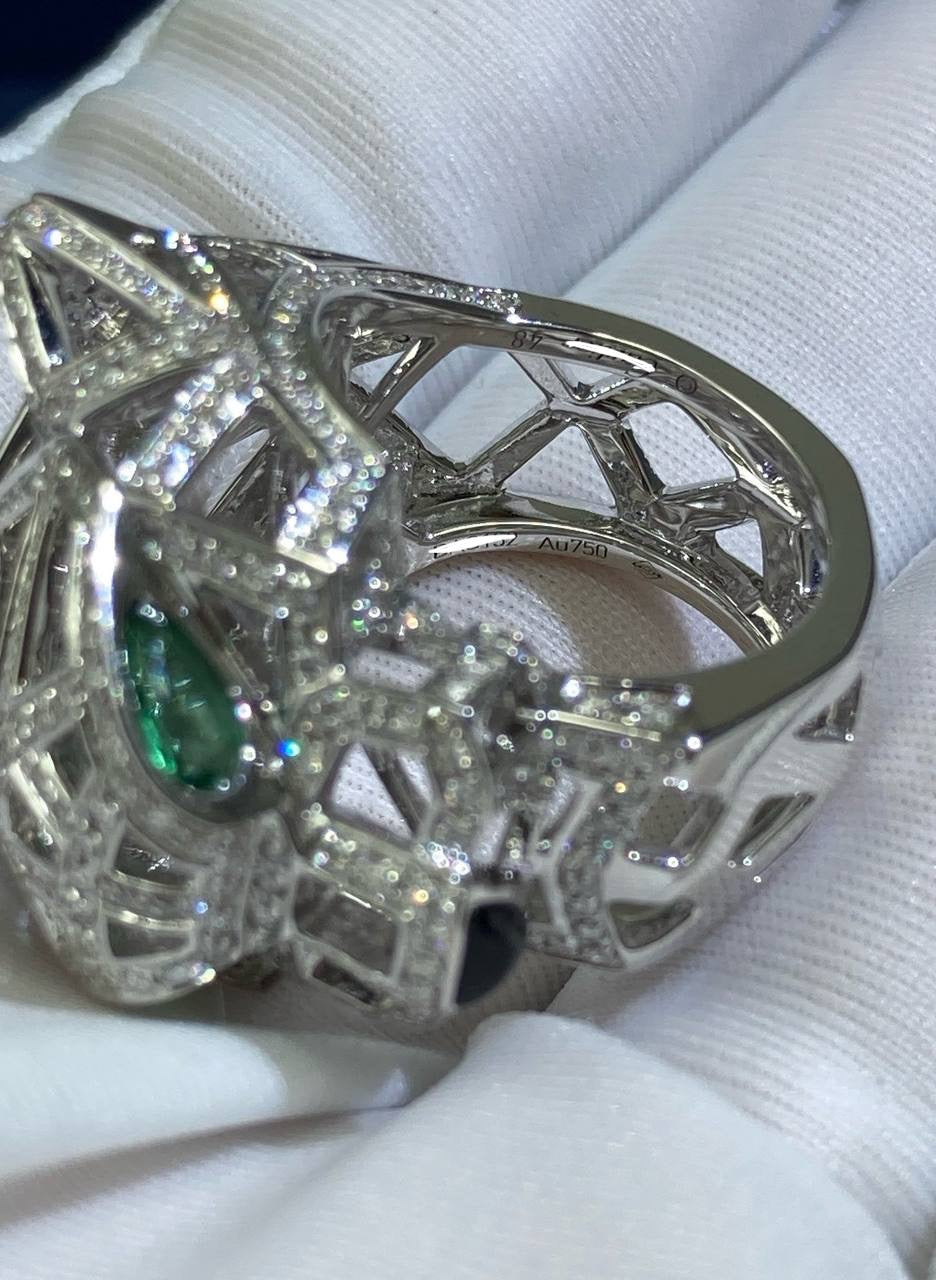 Panther full pavé Open-work diamond ring