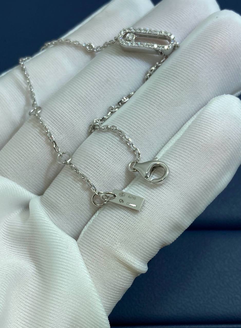 Mssk chain bracelet with pavé diamonds