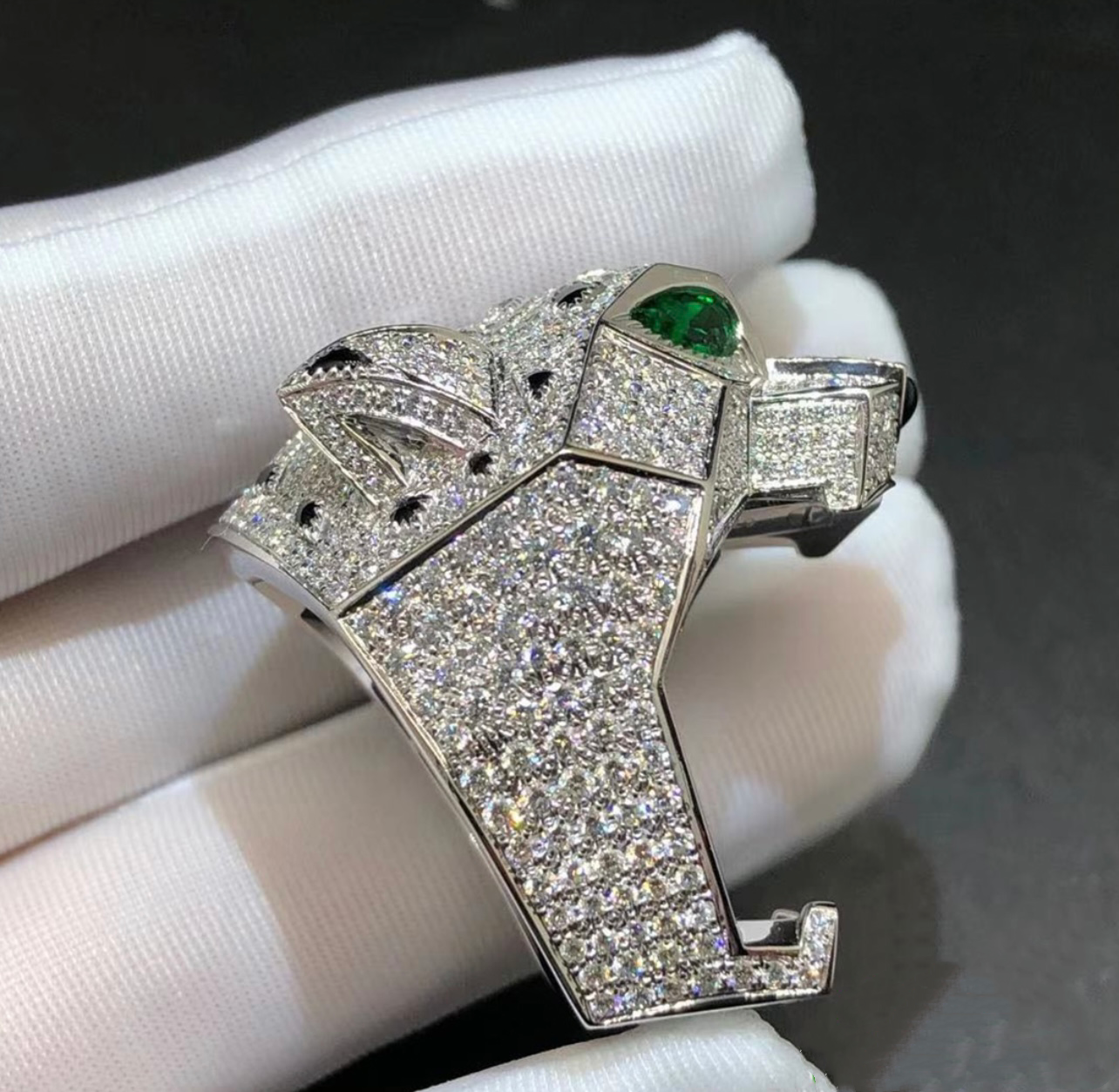 Panther Full Pavé diamond ring
