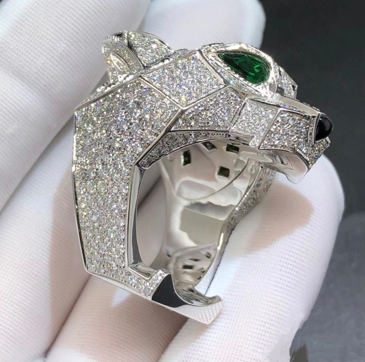 Panther Full Pavé diamond ring