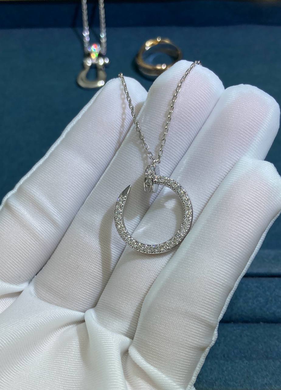 Nail Inspired full pavé diamond pendant