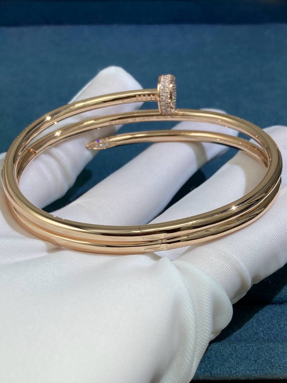 Nail Inspired Double Row Diamond Bracelet