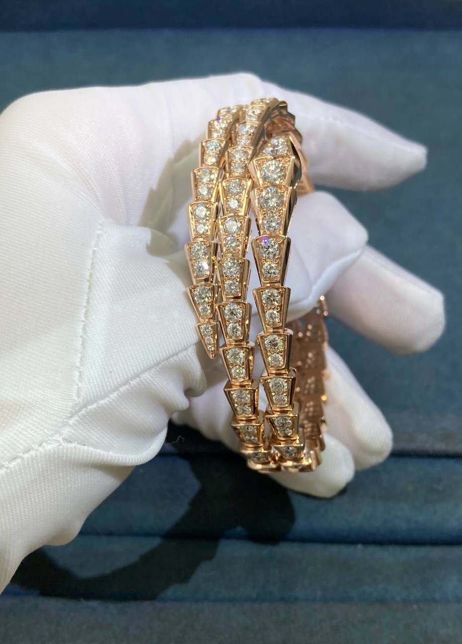 Serpent Double Row Diamond Bracelet