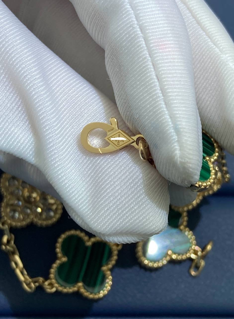 Pulsera VC con Malaquita y diamantes
