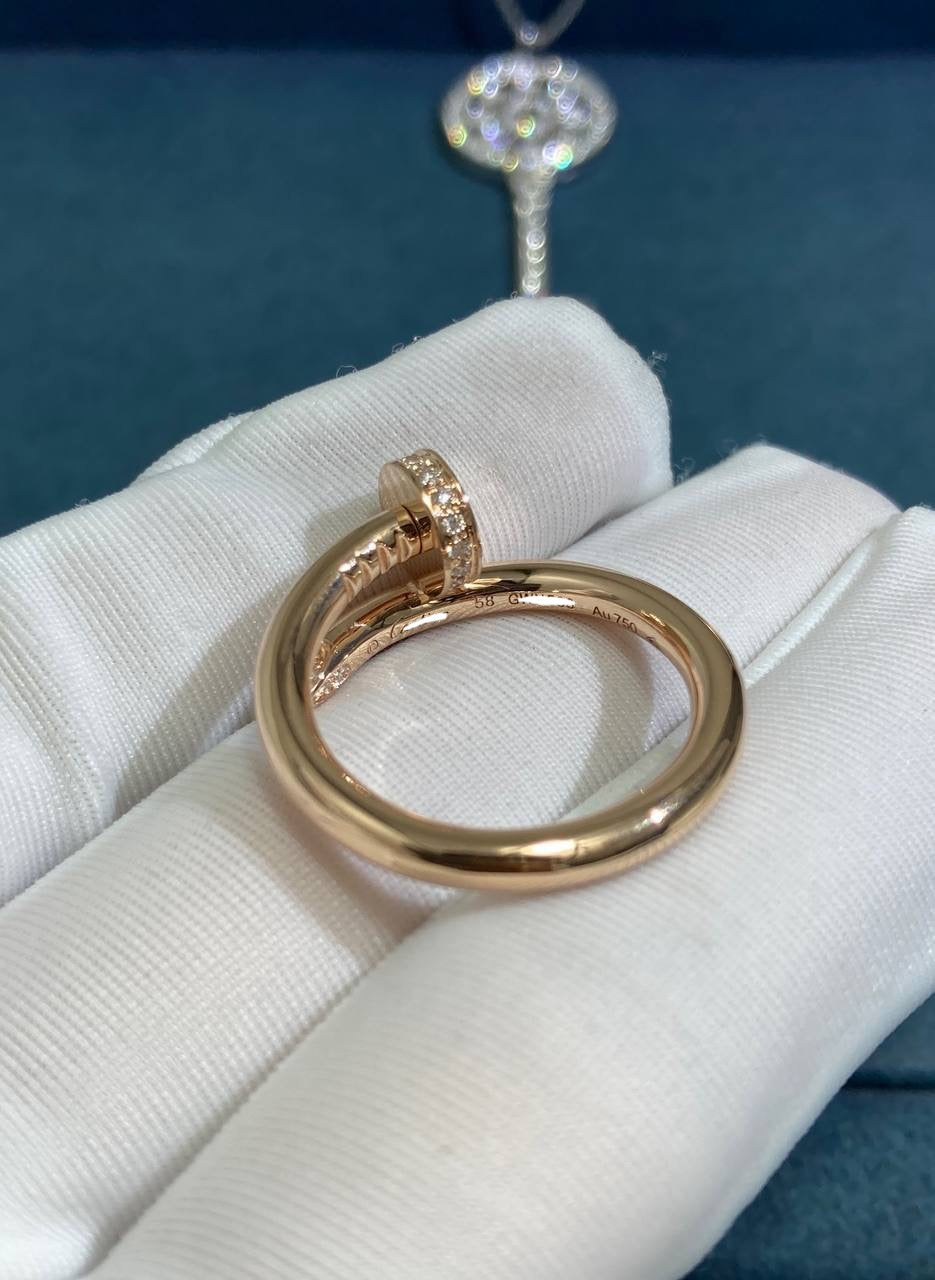 Nail Inspired ring with diamonds