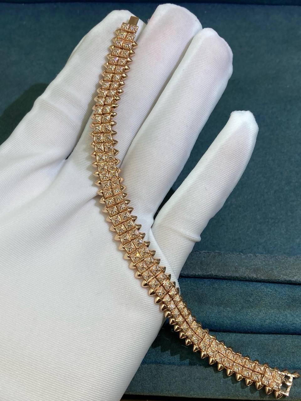 Crash double-row diamond bracelet