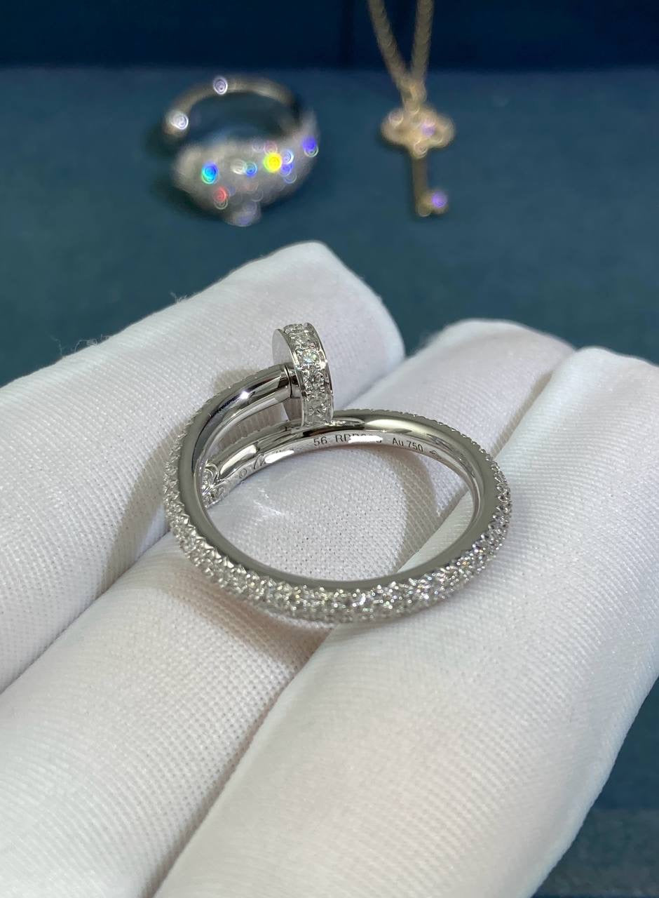 Nail Inspired ring full pavé diamond ring Medium model