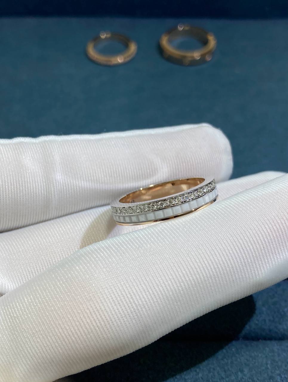 Bchrn pavé diamond wedding band with ceramic