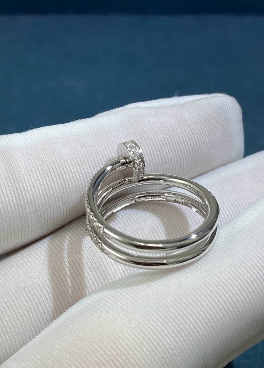 Nail Inspired Double row full pavé diamond ring