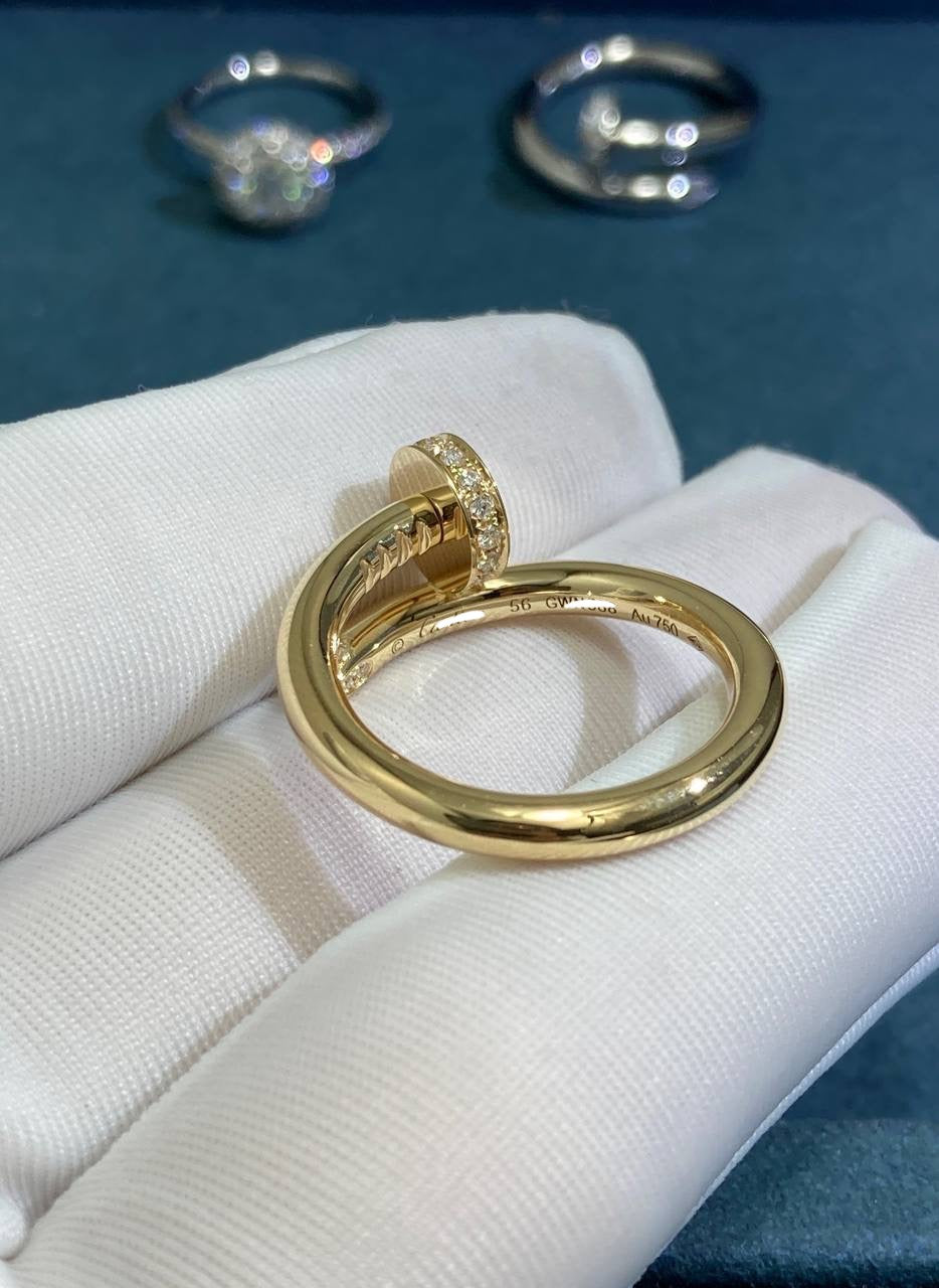 Nail Inspired ring with diamonds