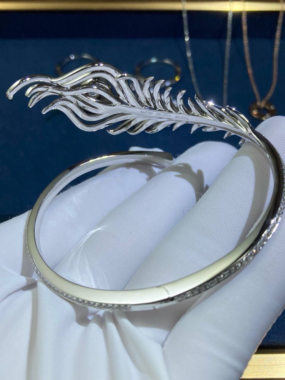Bchrn Feather full pavé diamond bracelet