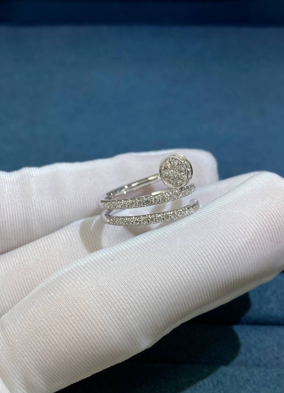 Nail Inspired Double row full pavé diamond ring