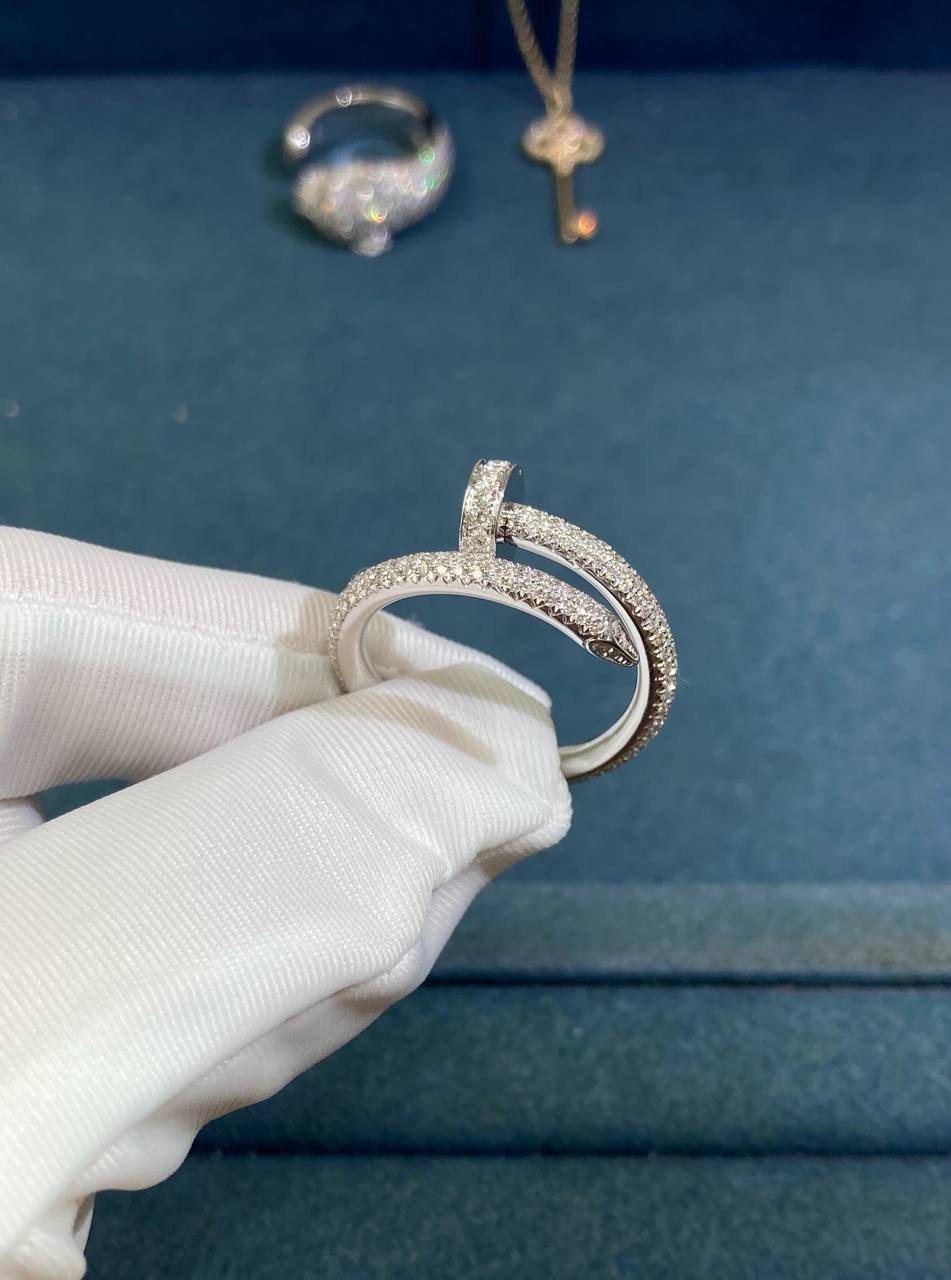 Nail Inspired ring full pavé diamond ring Medium model