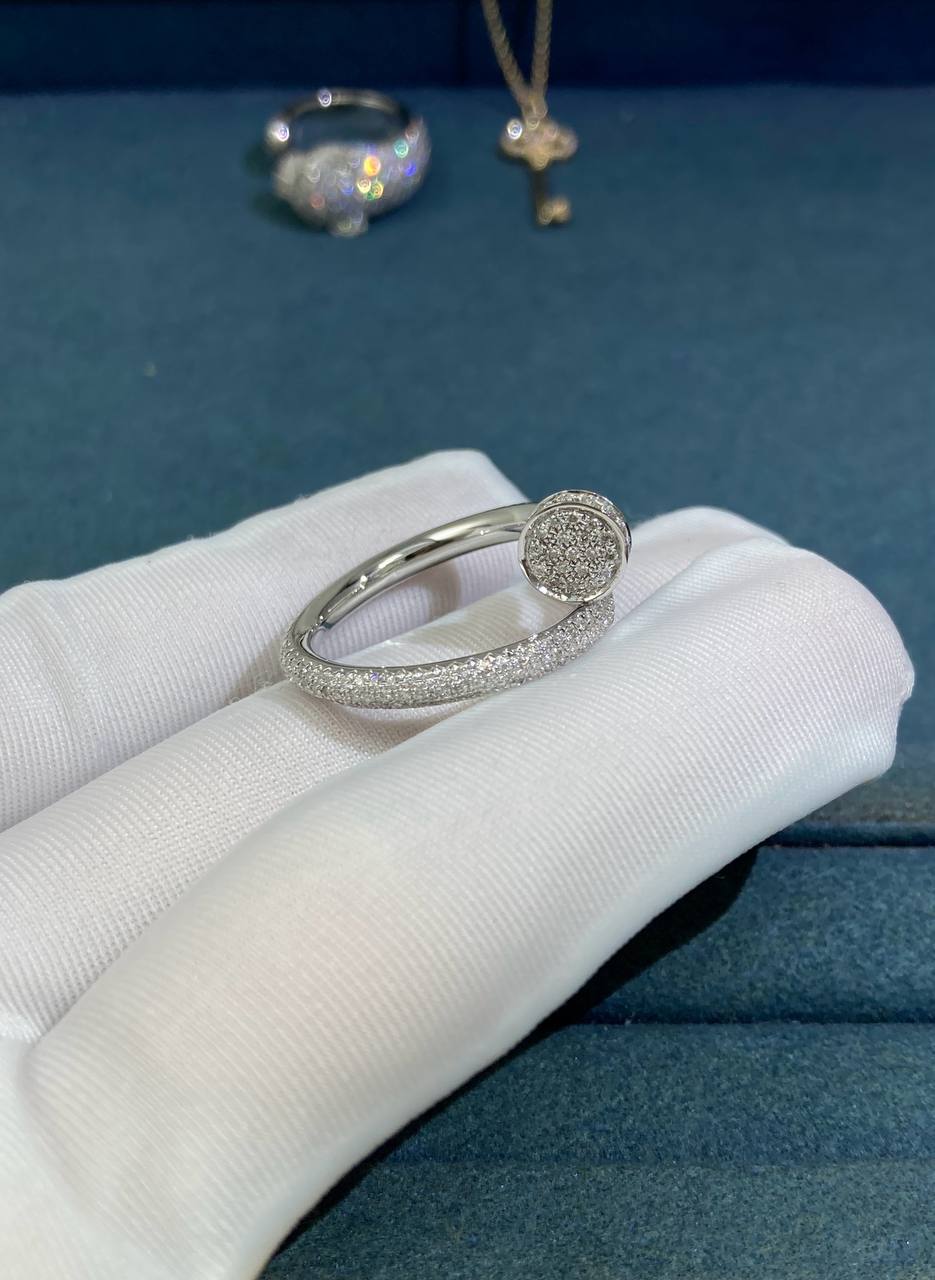 Nail Inspired ring full pavé diamond ring Medium model