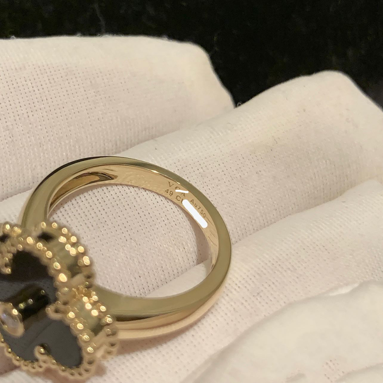 VC onyx ring with one diamond