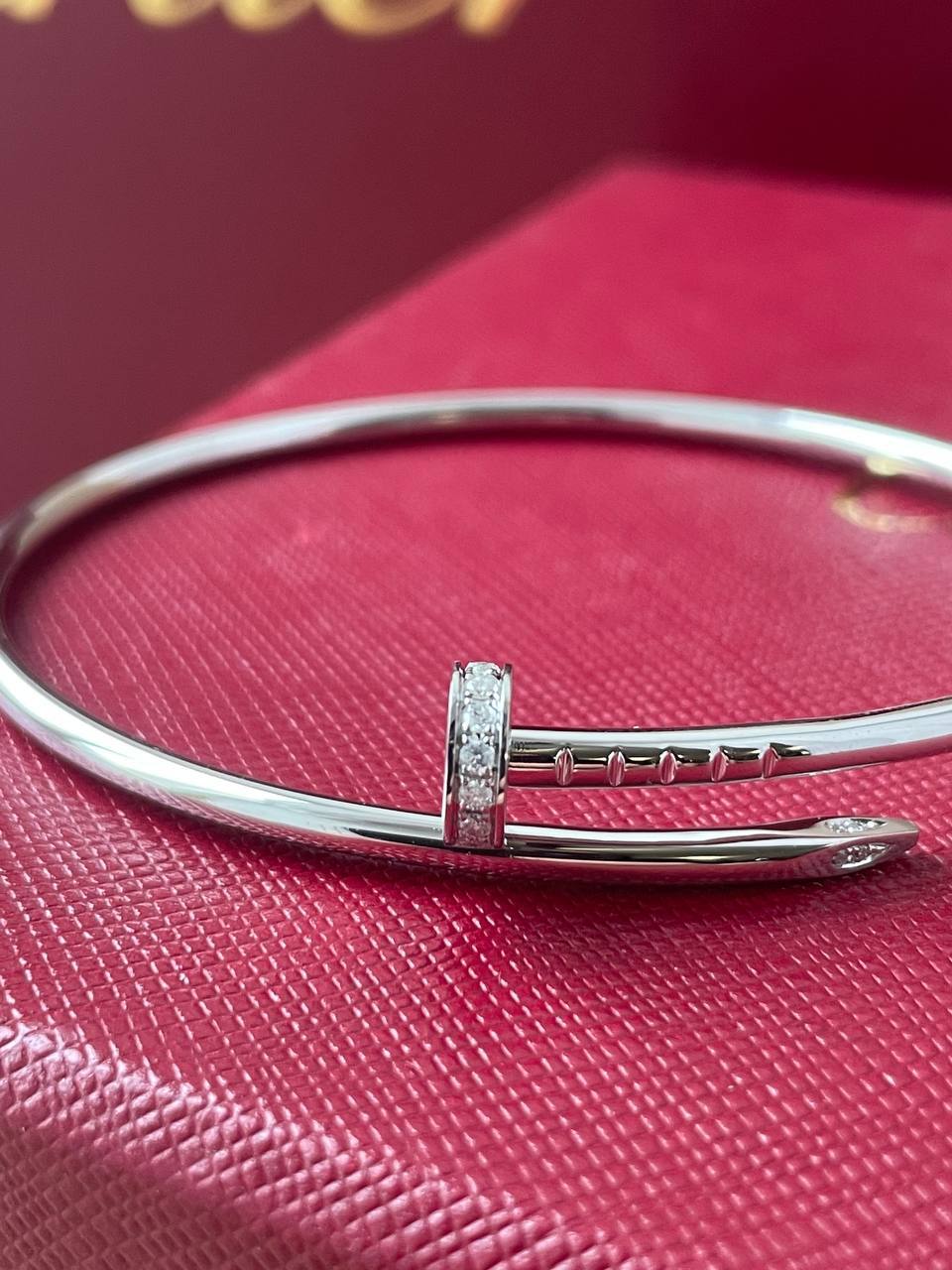 Nail Inspired Bracelet with diamonds Small Model