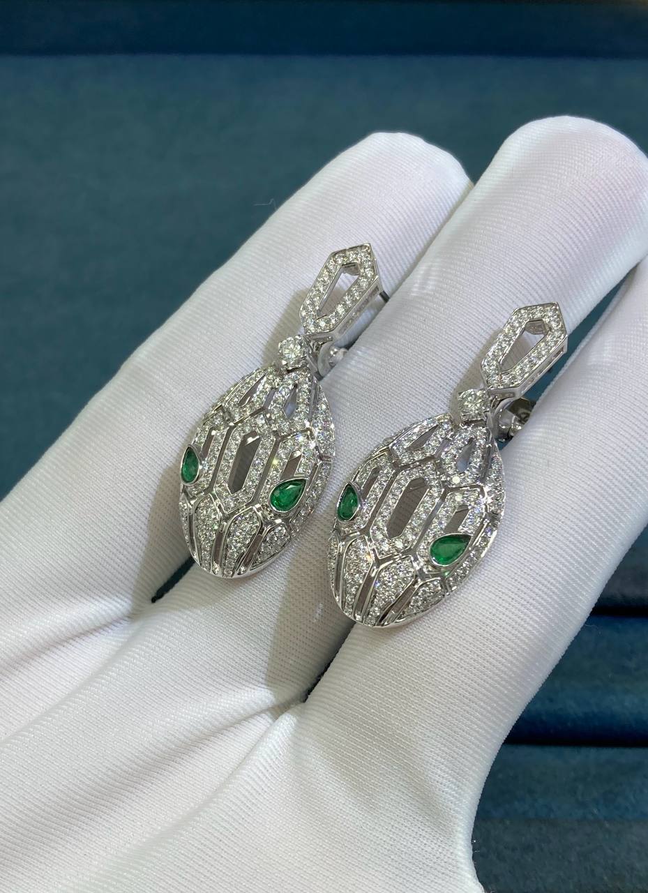 Serpent diamond earrings