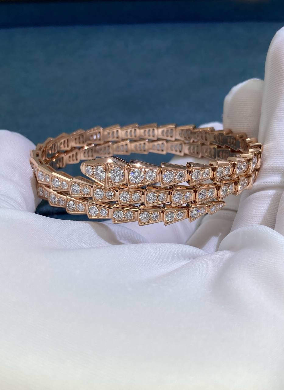 Serpent Double Row Diamond Bracelet