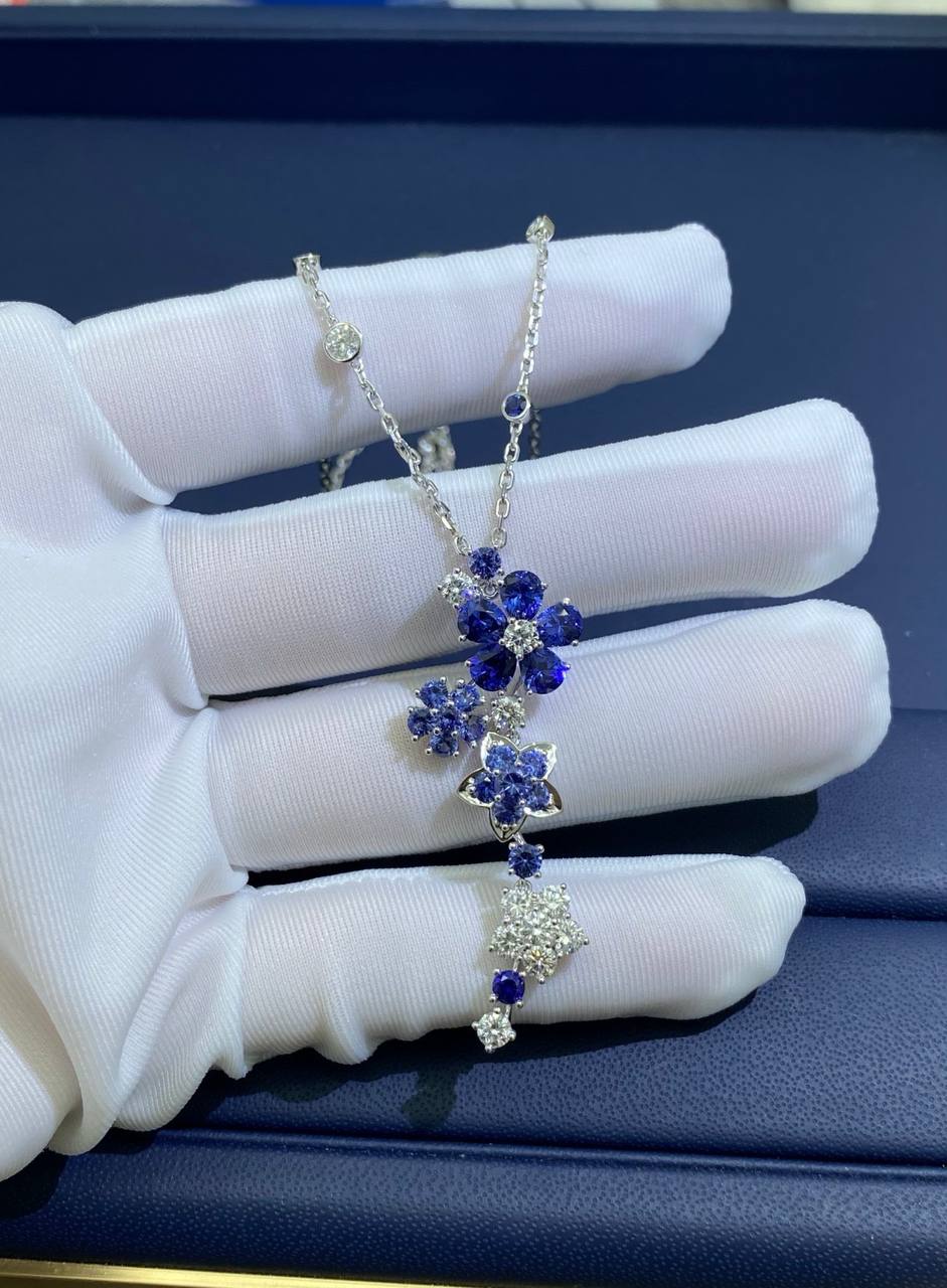 VC wildflowers necklace with sapphires and diamonds