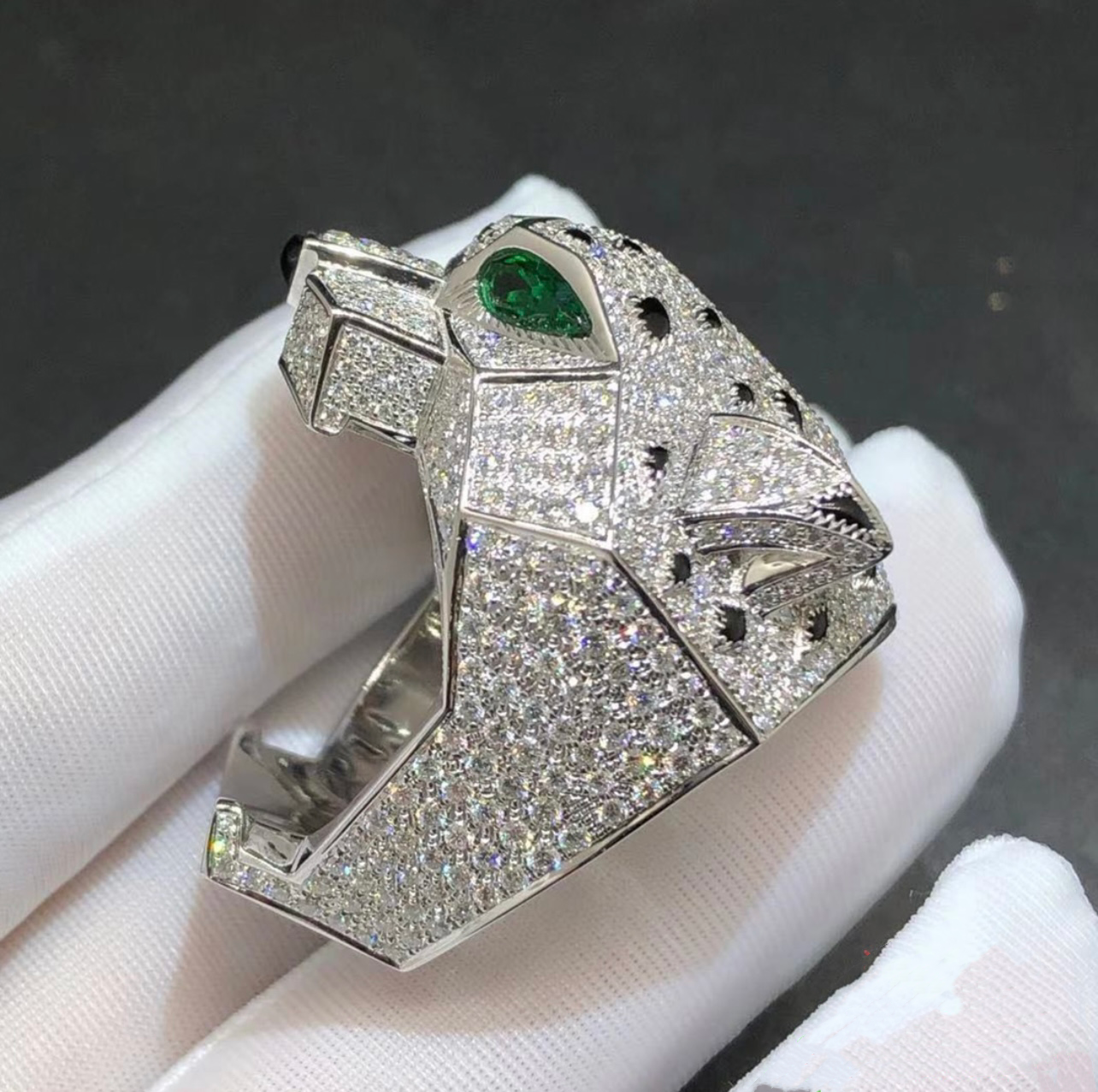 Panther Full Pavé diamond ring