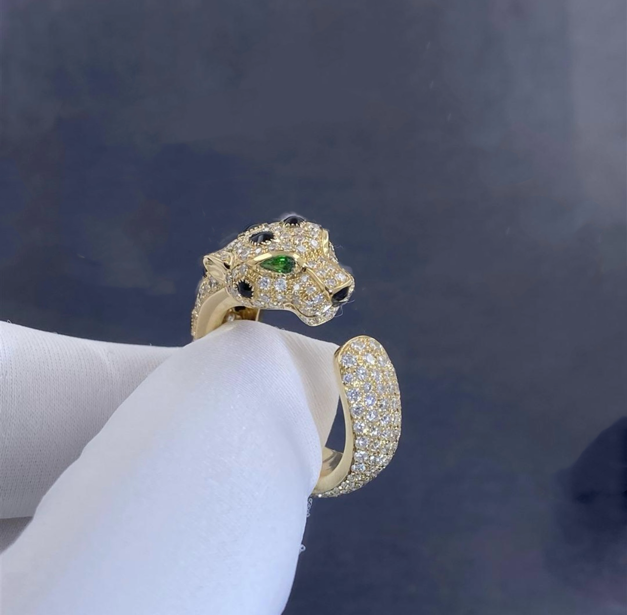 Panther diamond ring