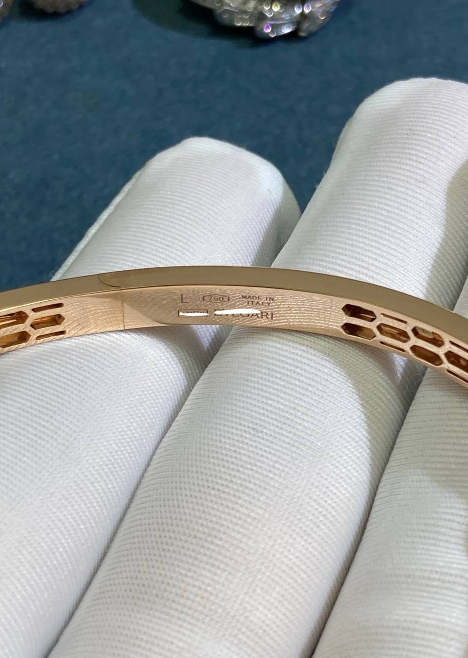 Pulsera de serpiente con diamantes y rubelitas