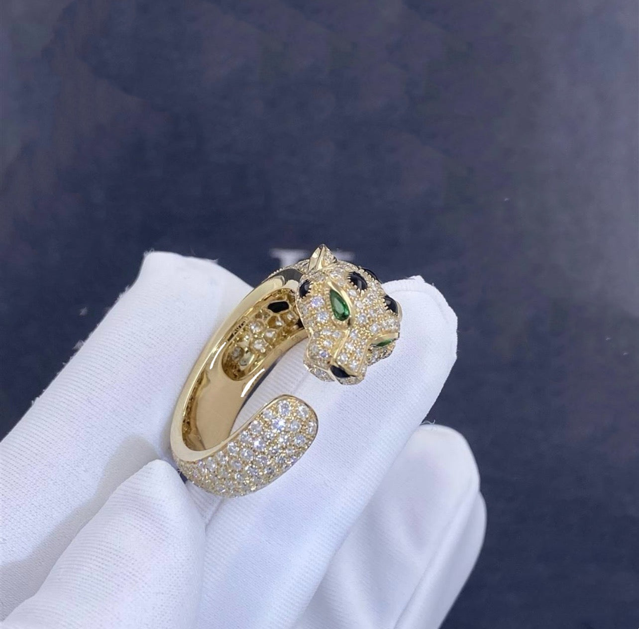 Panther diamond ring
