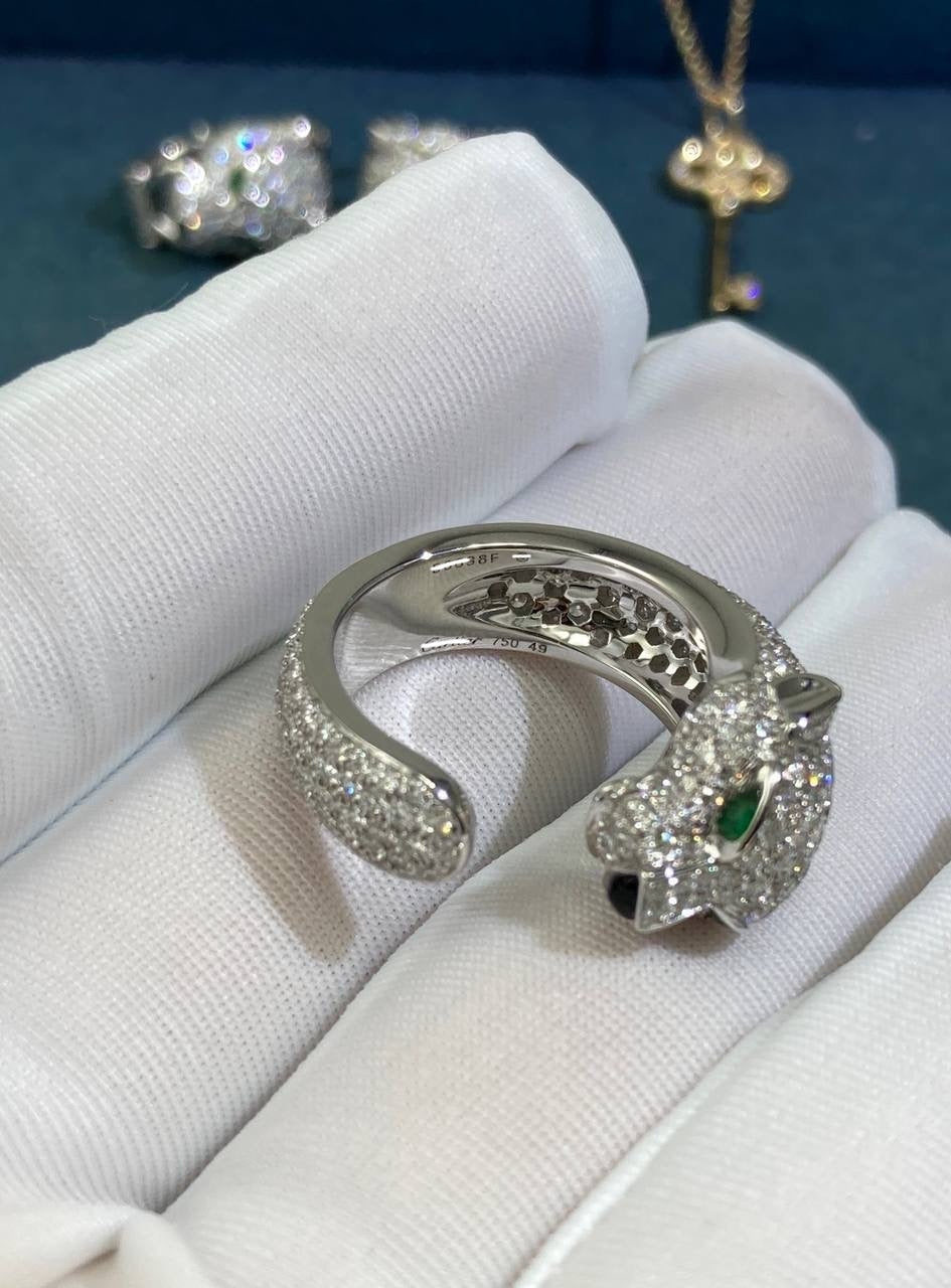 Panther full pavé diamond ring