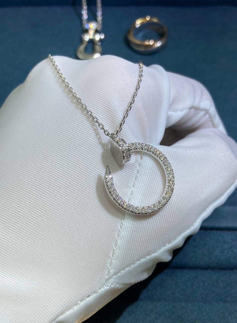 Nail Inspired full pavé diamond pendant