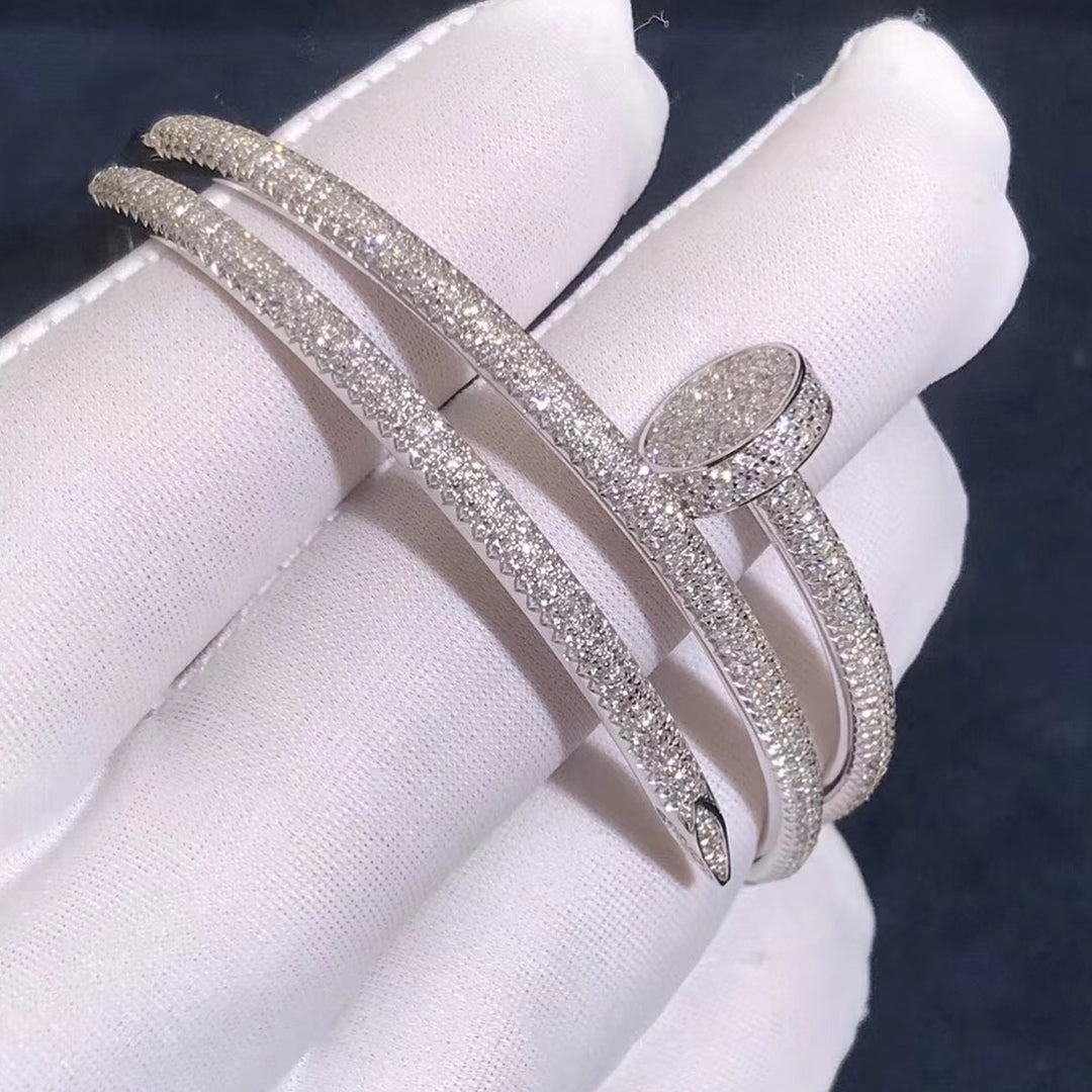 Nail Inspired double row diamond bracelet