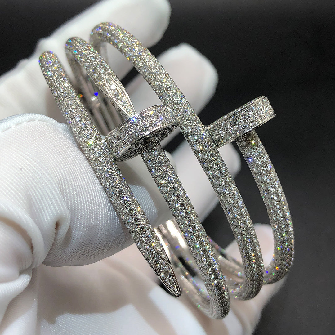 Nail Inspired full pavé Diamond double bracelet