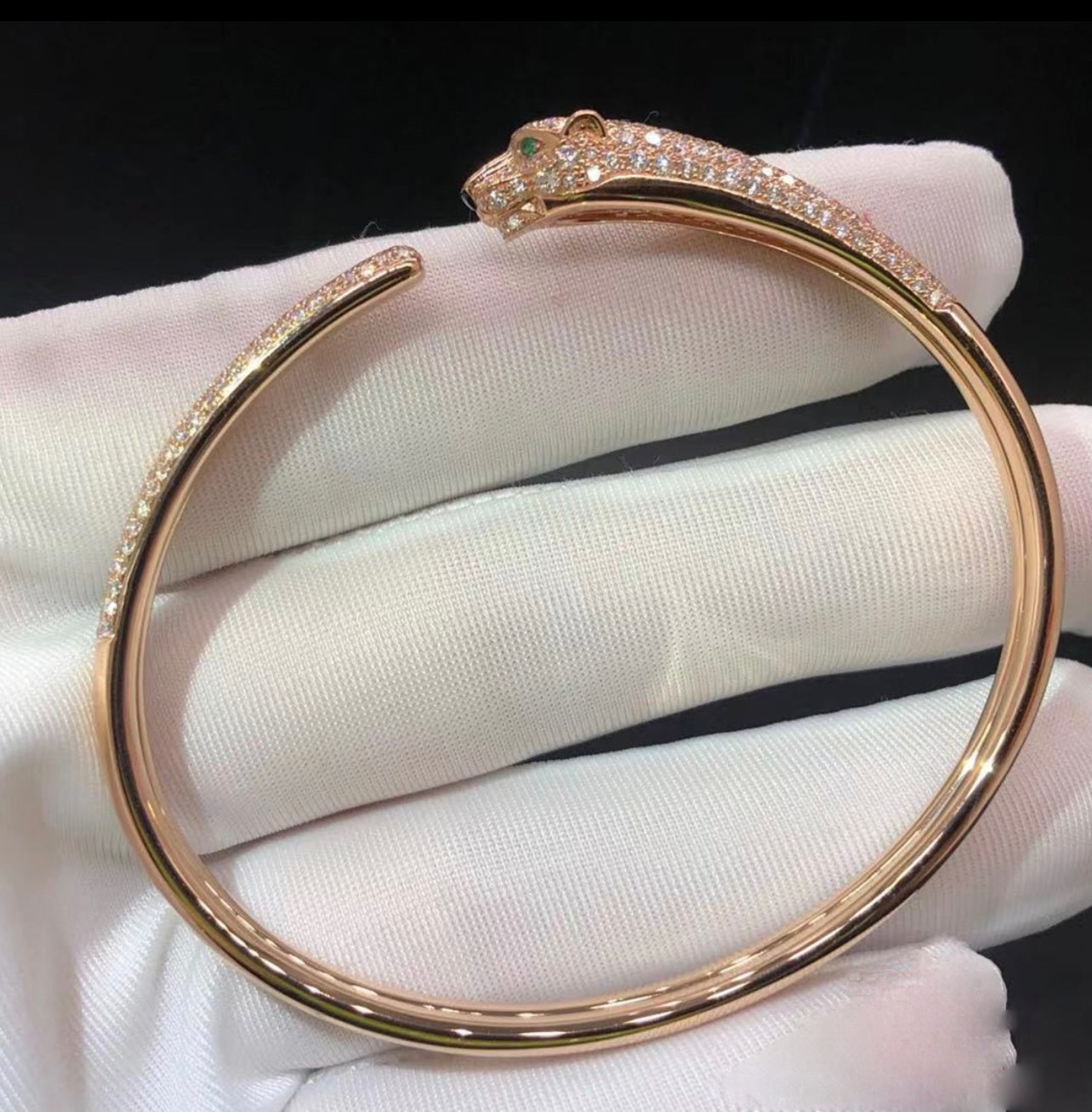 Panther full pavé diamond bracelet
