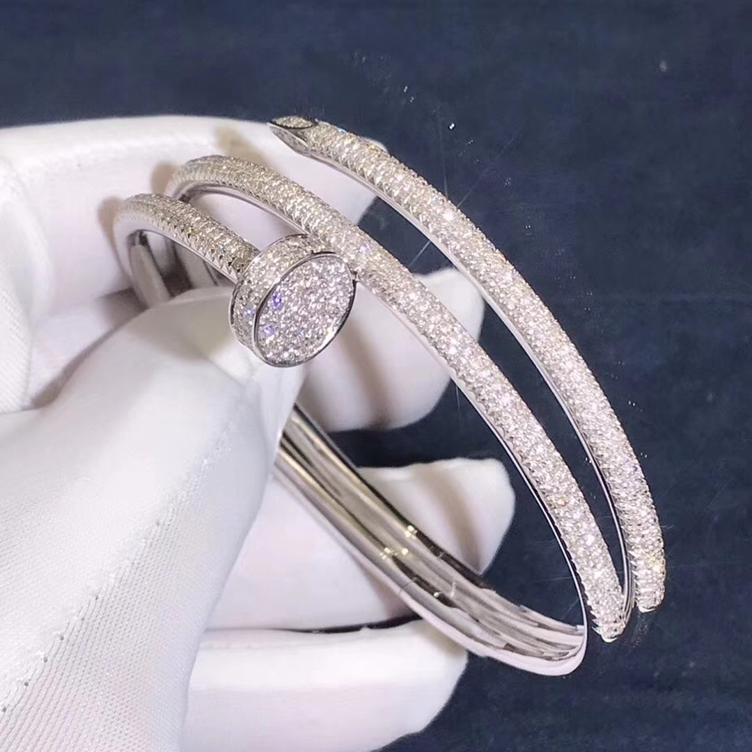 Nail Inspired double row diamond bracelet