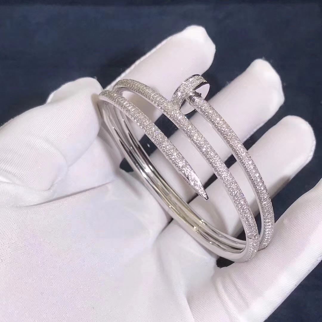 Nail Inspired double row diamond bracelet