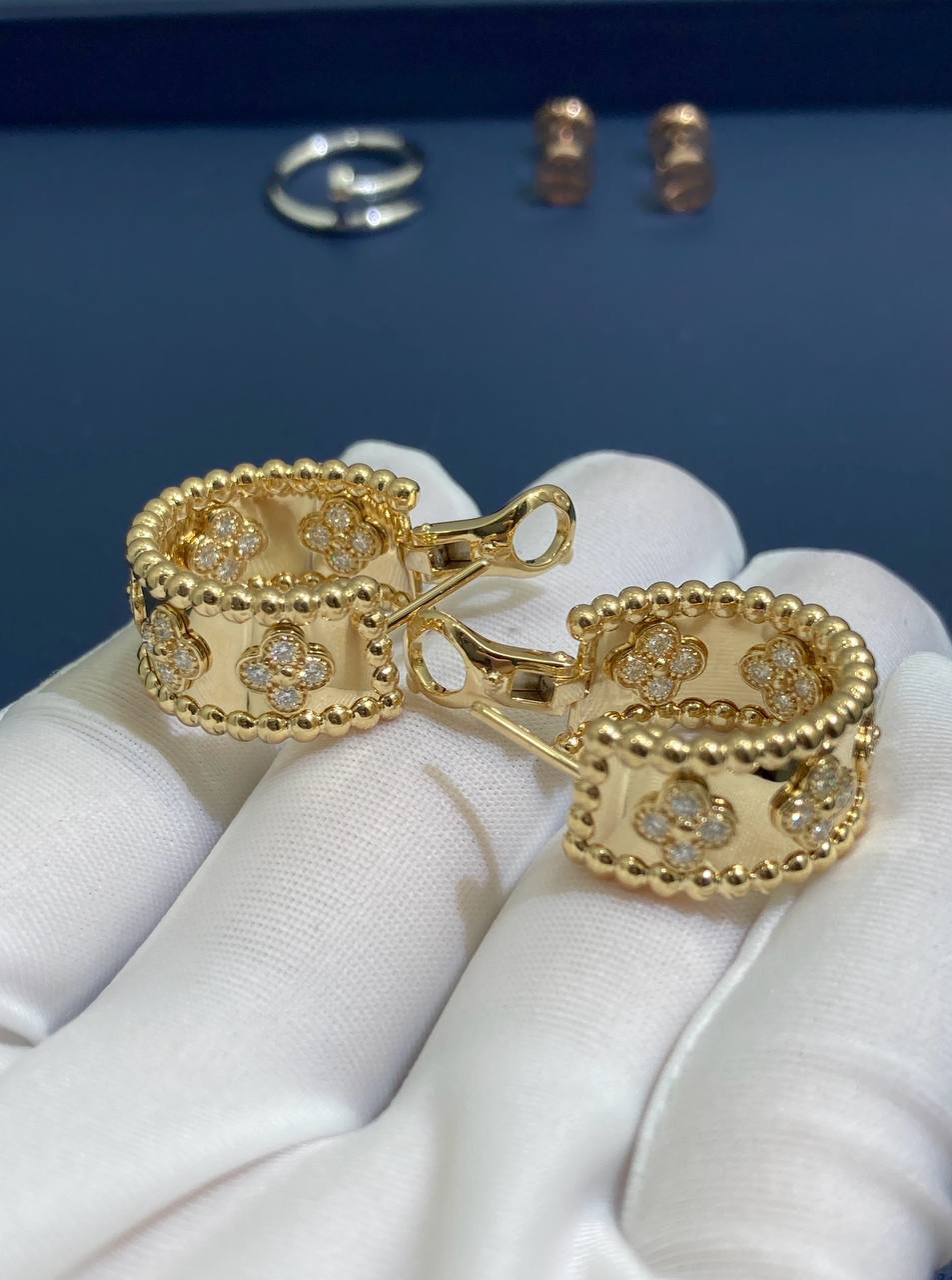 VC earrings with diamonds